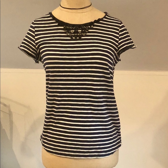 J.CREW Jeweled Striped T-Shirt - Picture 3 of 7